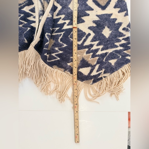 Lucky Brand Aztec Print Fringed Brushed Knit Cardigan Sweater Cardigan Size XL - Picture 4 of 7